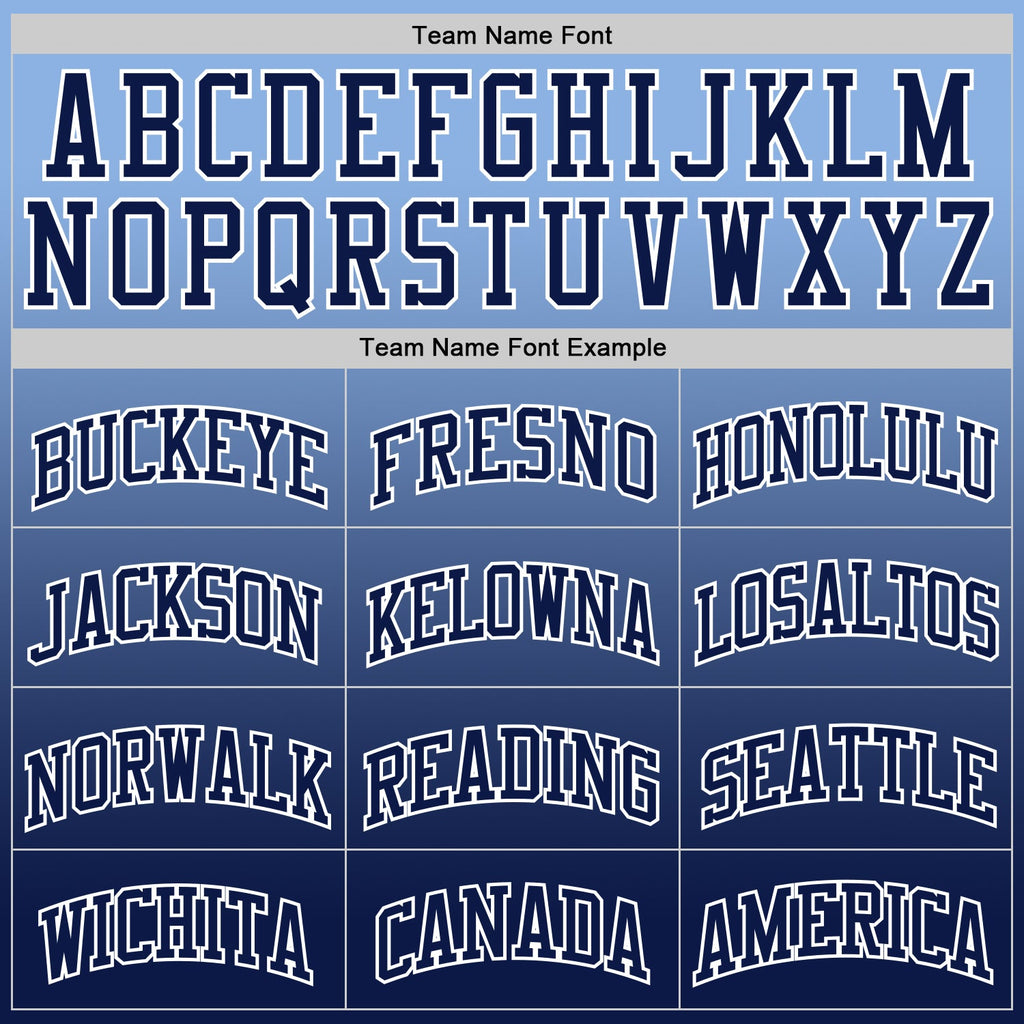 Custom Light Blue Navy-White Fade Fashion Round Neck Sublimation Basketball Suit Jersey