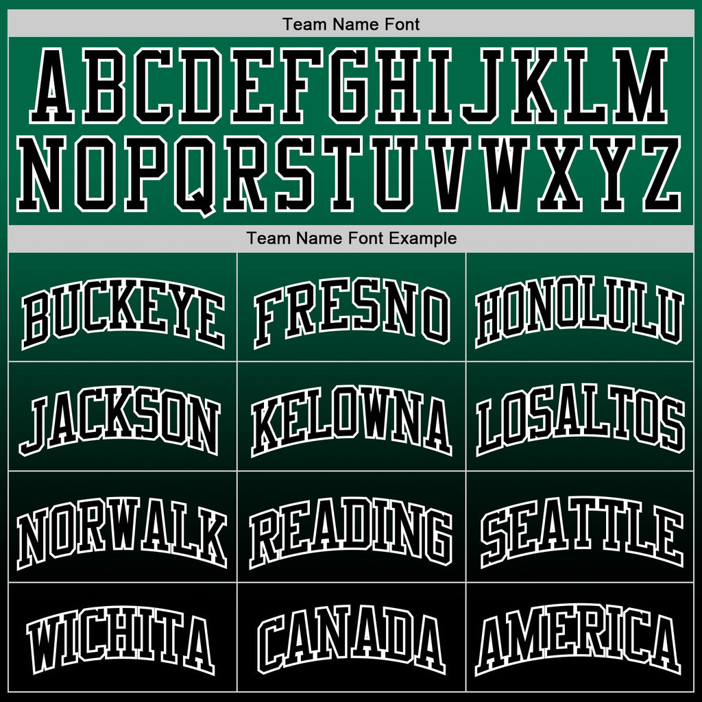 Custom Kelly Green Black-White Fade Fashion Round Neck Sublimation Basketball Suit Jersey