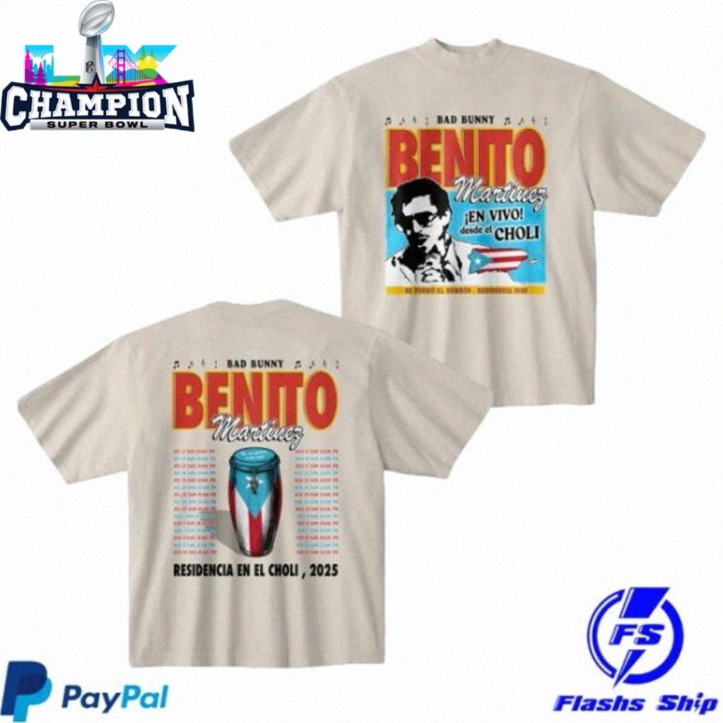 Bad Bunny Benito Martinez Residencia En El Choli Salsa T-shirts