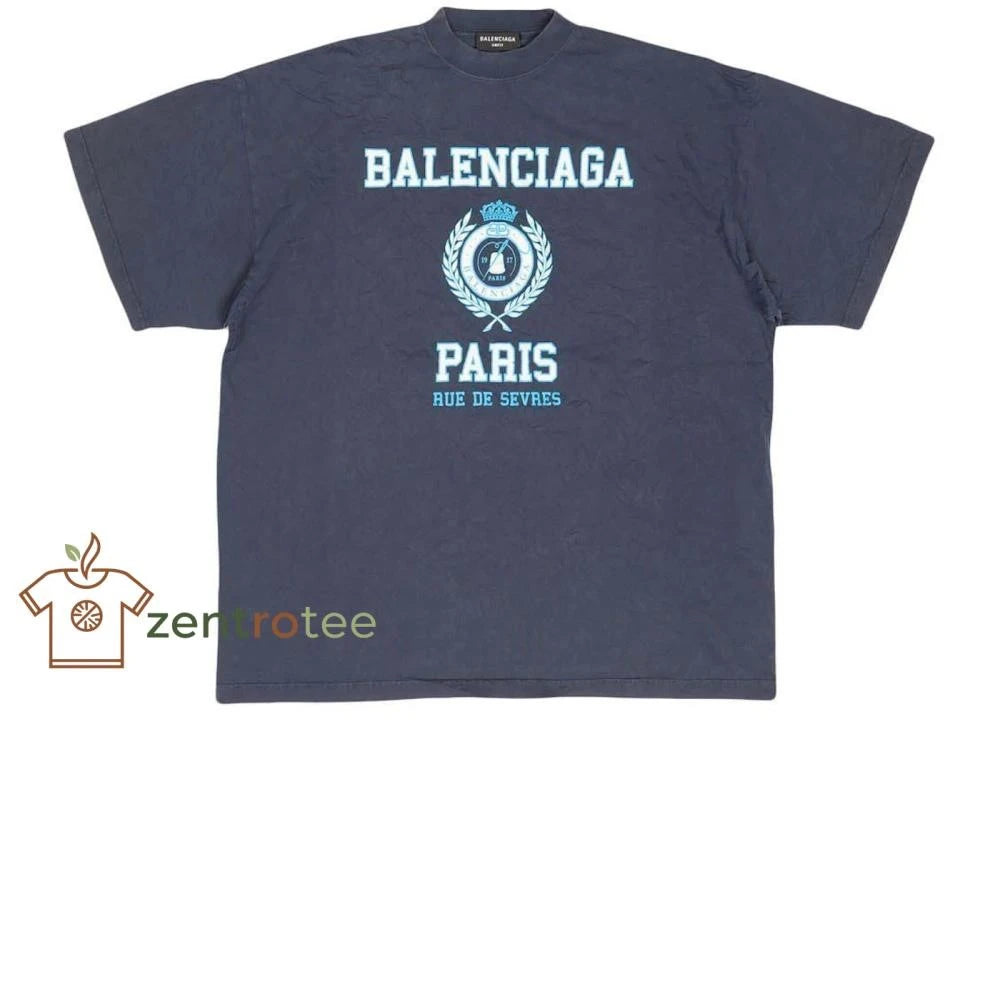 Balenciaga College Crest Crinkled tee