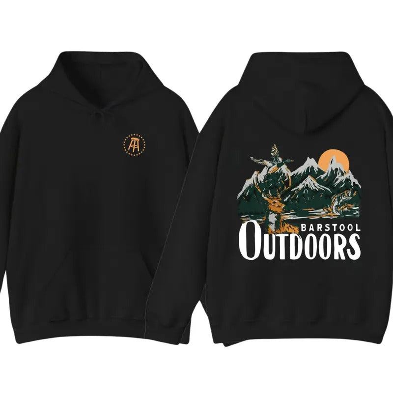 Barstool Outdoors Mountain Wildlife Outdoor Adventures Nature Enthusiasts Casual Comfortable T-Shirts