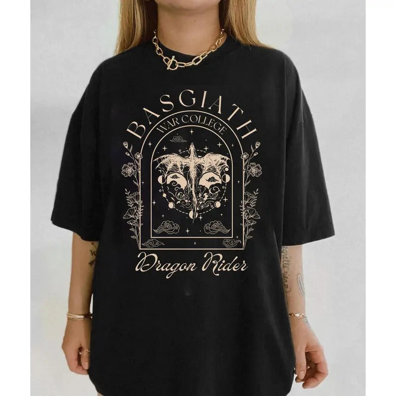 Basgiath War College Shirt Fourth Wing Shirt Dragon Rider Shirt Rebecca Yoros Fourth Wing Violet Sorrengail Fantasy Shirt Reader T-Shirts