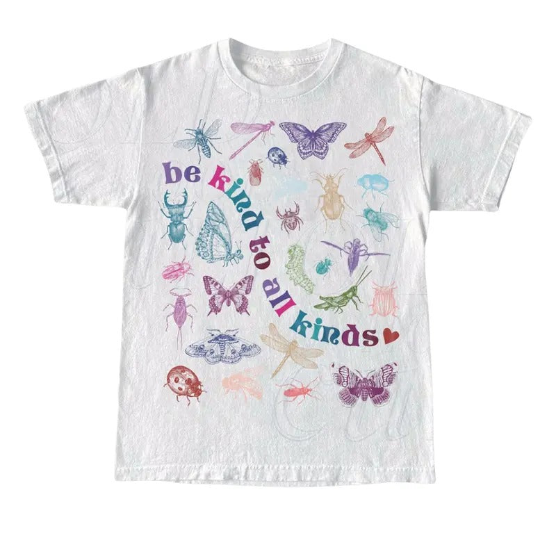 Be Kind All Kinds Retro 90s Butterly Shirt Nostalgia Love Spread Love Bugs Cute Shirt Mom Top Menswear T-Shirts