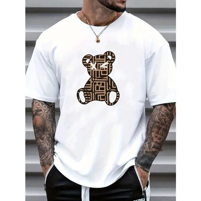 Bear Print Short Sleeve Comfortable Short Sleeves Warm Weather Relaxed Fit Everyday Spring Summer Outdoor Activities Designed Specifically Made USA T-Shirts