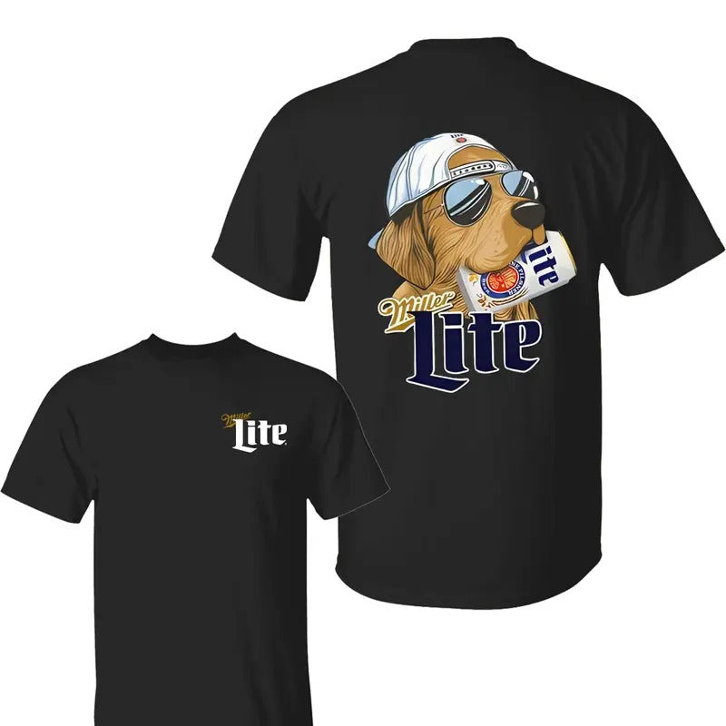 Beer Hunting Dog Shirt Hunting Shirt Classic Cotton 2 Side Print All Size T-Shirts