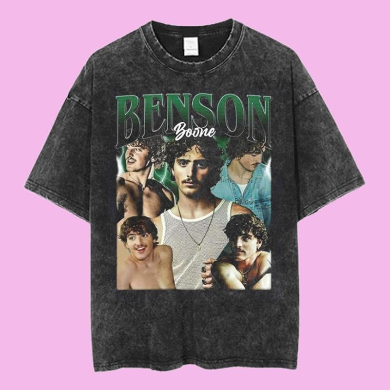 Benson Boone Retro Collage 90s Music Artist Shirt Fan Menswear Womenswear Top Benson Boone Pop Star T-Shirts