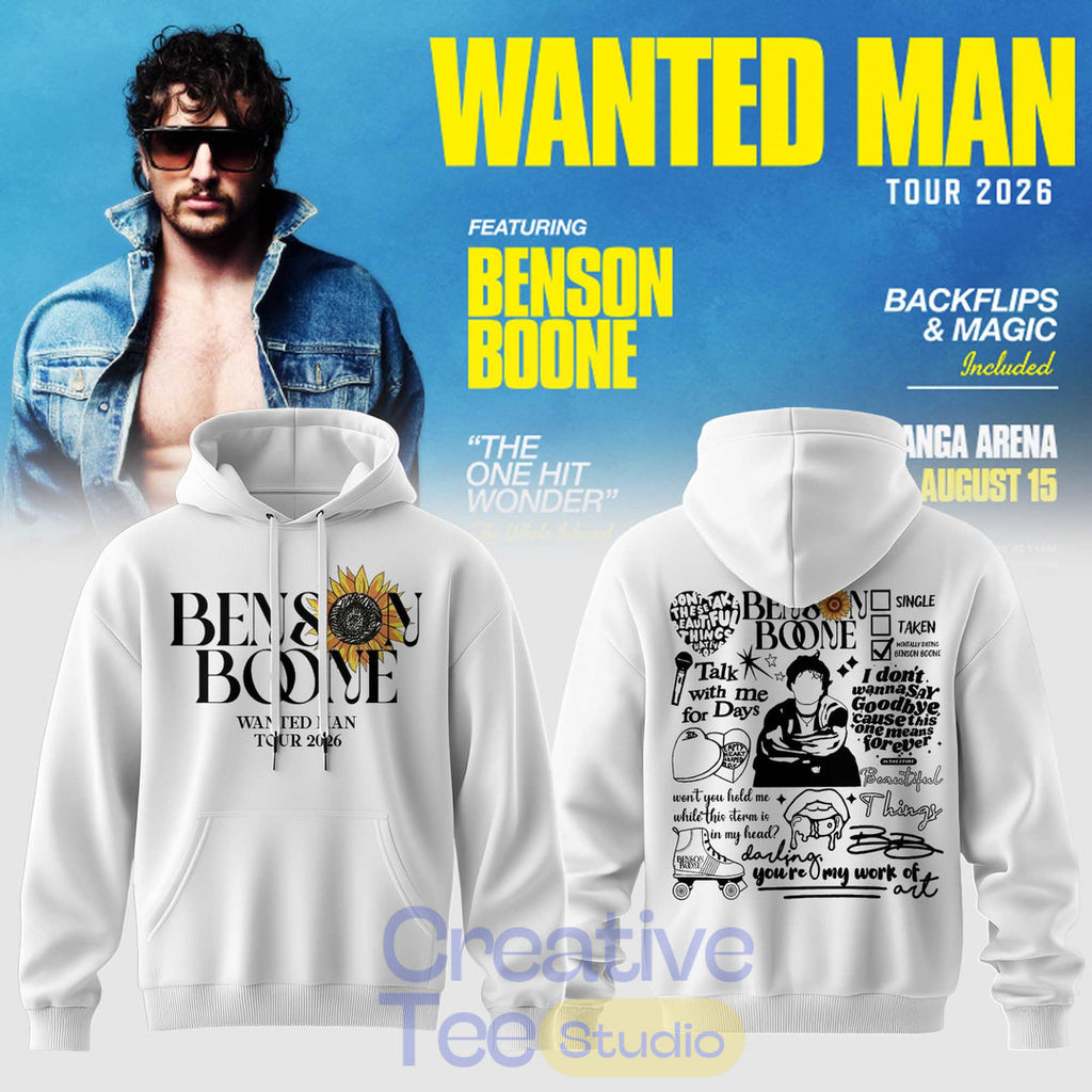 Benson Boone: Wanted Man Tour 2026 Hoodie