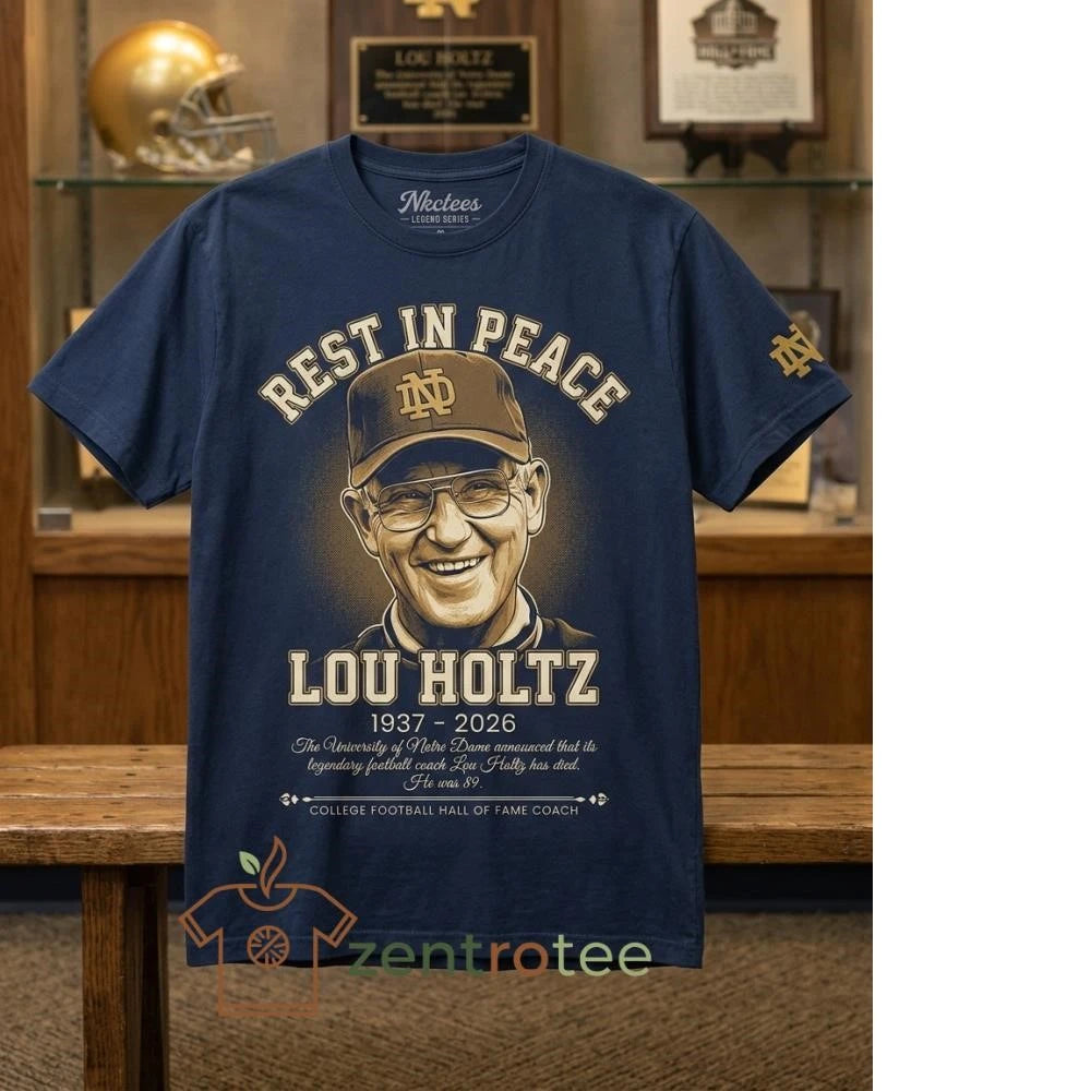 Best Rest In Peace, Coach – Lou Holtz Notre Dame Hall of Fame Tribute Tee