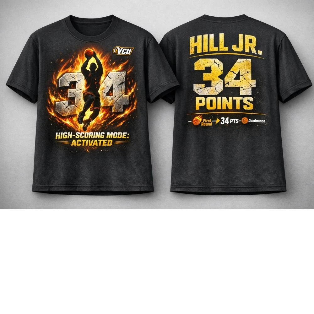 Best Terrence Hill Jr 34 Points VCU NCAA Tournament 2026 High Scoring Performance T-Shirt