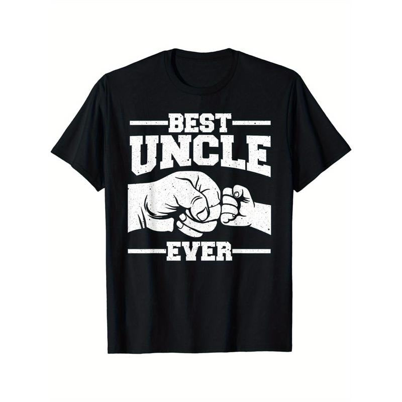 [Best Uncle Ever ] 1pc Best Uncle Ever 100% Cotton Casual Printed Top All Seasons Fit Made USA T-Shirts