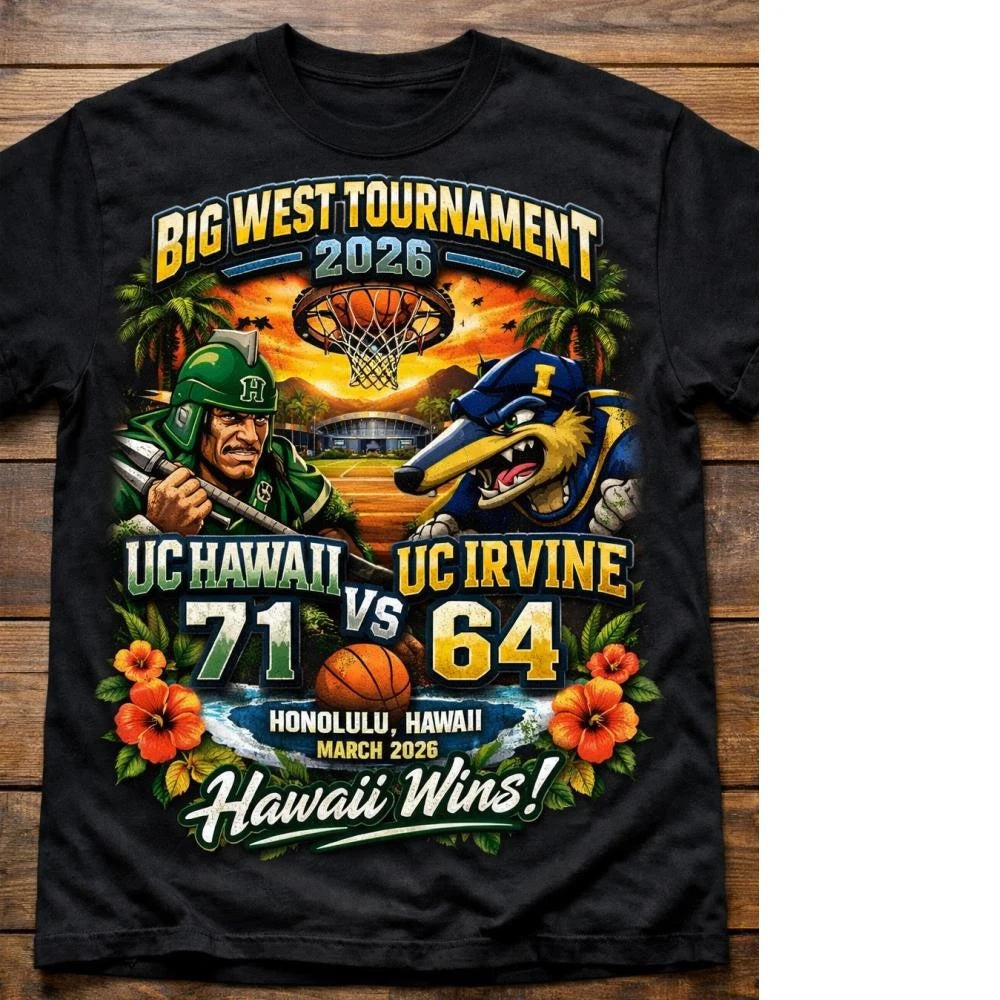 Big West tournament 2026 UC Hawaii 71 64 Irvine shirt