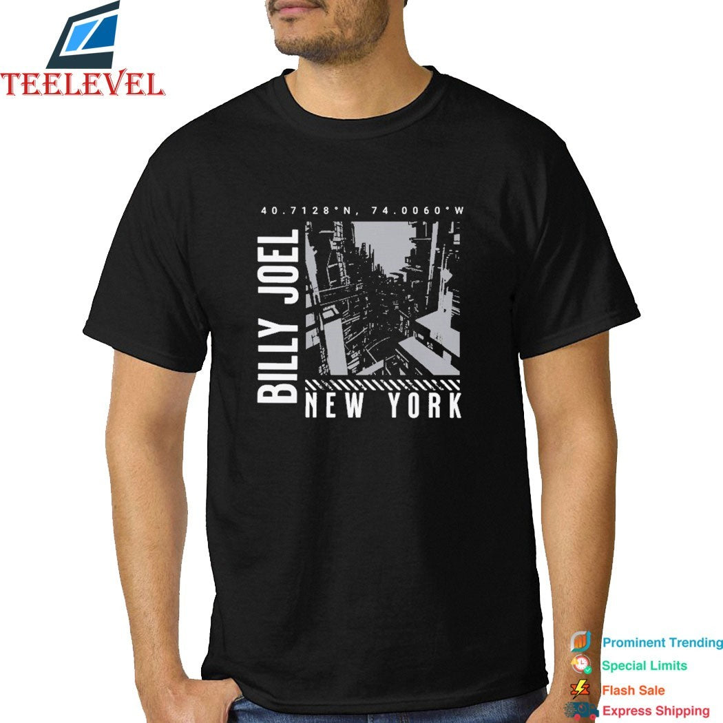 Billy Joel New York City Coordinates T-shirts