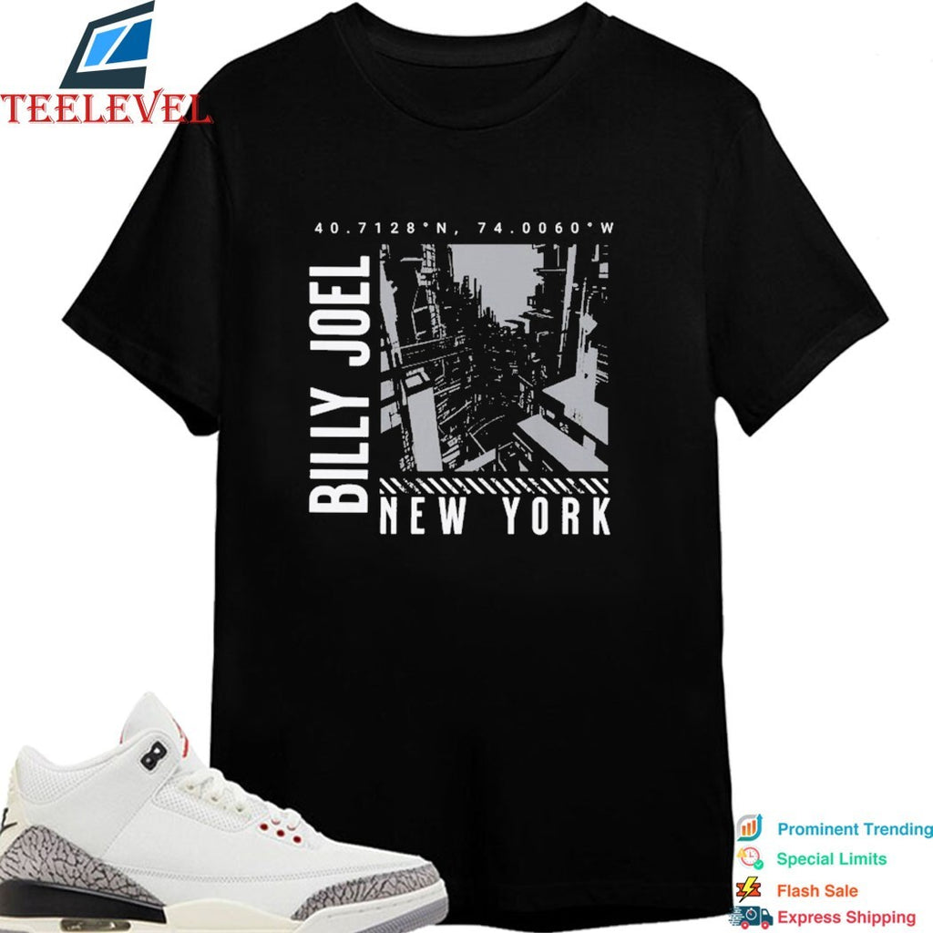 Billy Joel New York City Coordinates T-shirts