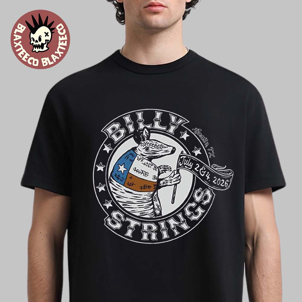 Billy Strings Austin Texas 2026 Exclusive Tee At Austin City Limits On July 2 And 4 2026 Nine-Banded Armadillo T-Shirt