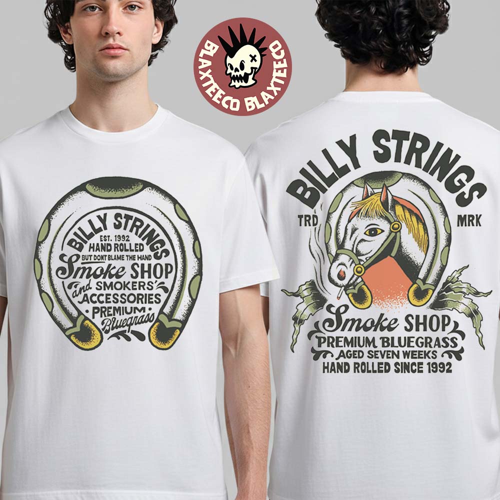 Billy Strings Winter 2026 Tour Merch Smoke Shop Horse T-Shirt