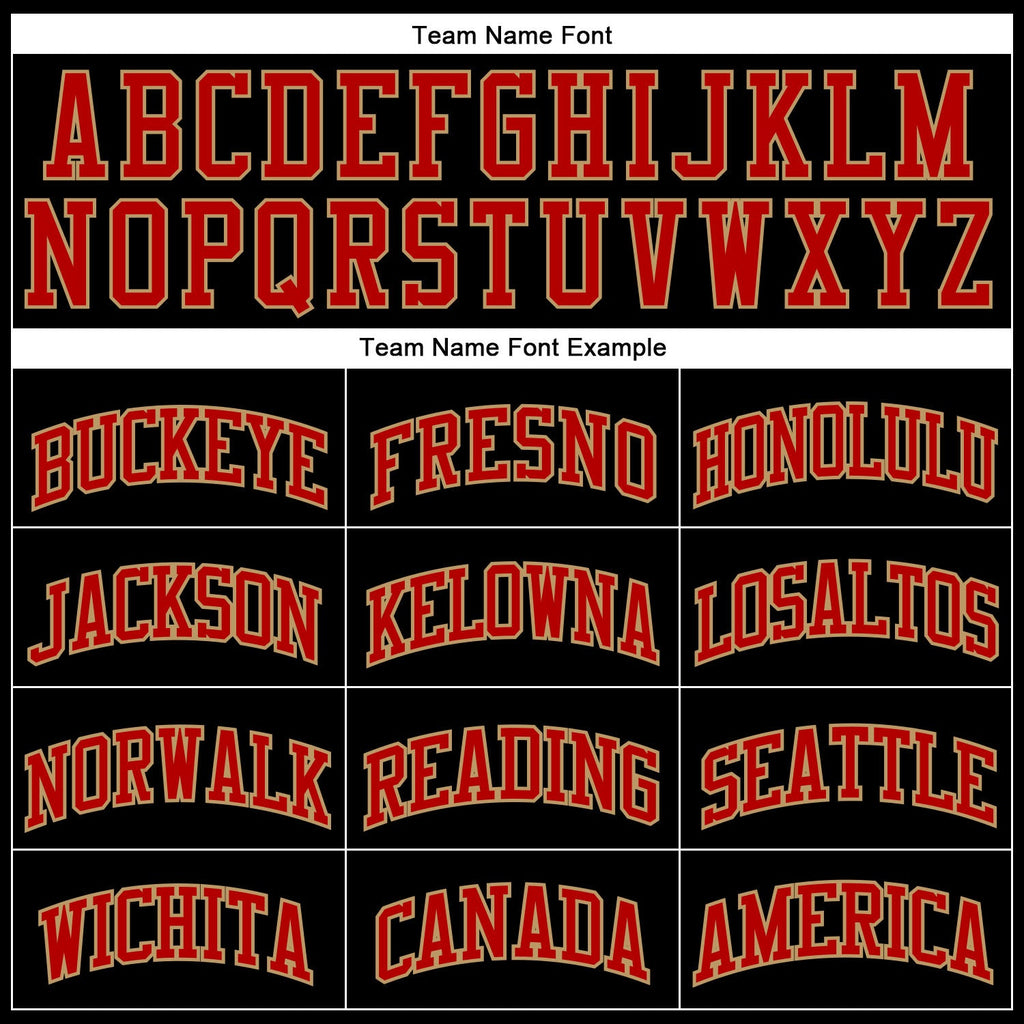 Custom Black Old Gold Pinstripe Red-Old Gold Authentic Basketball Jersey