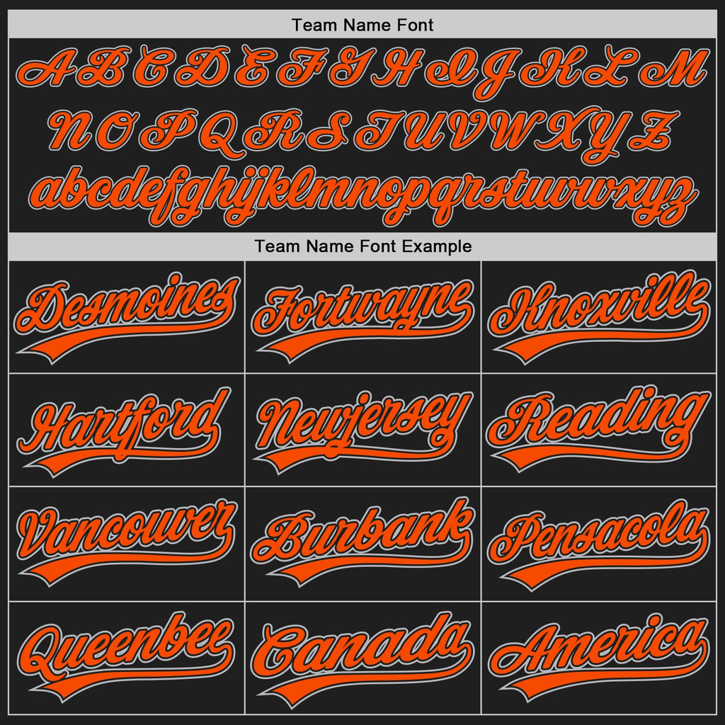 Custom Black Gray Pinstripe Orange Authentic Baseball Jersey