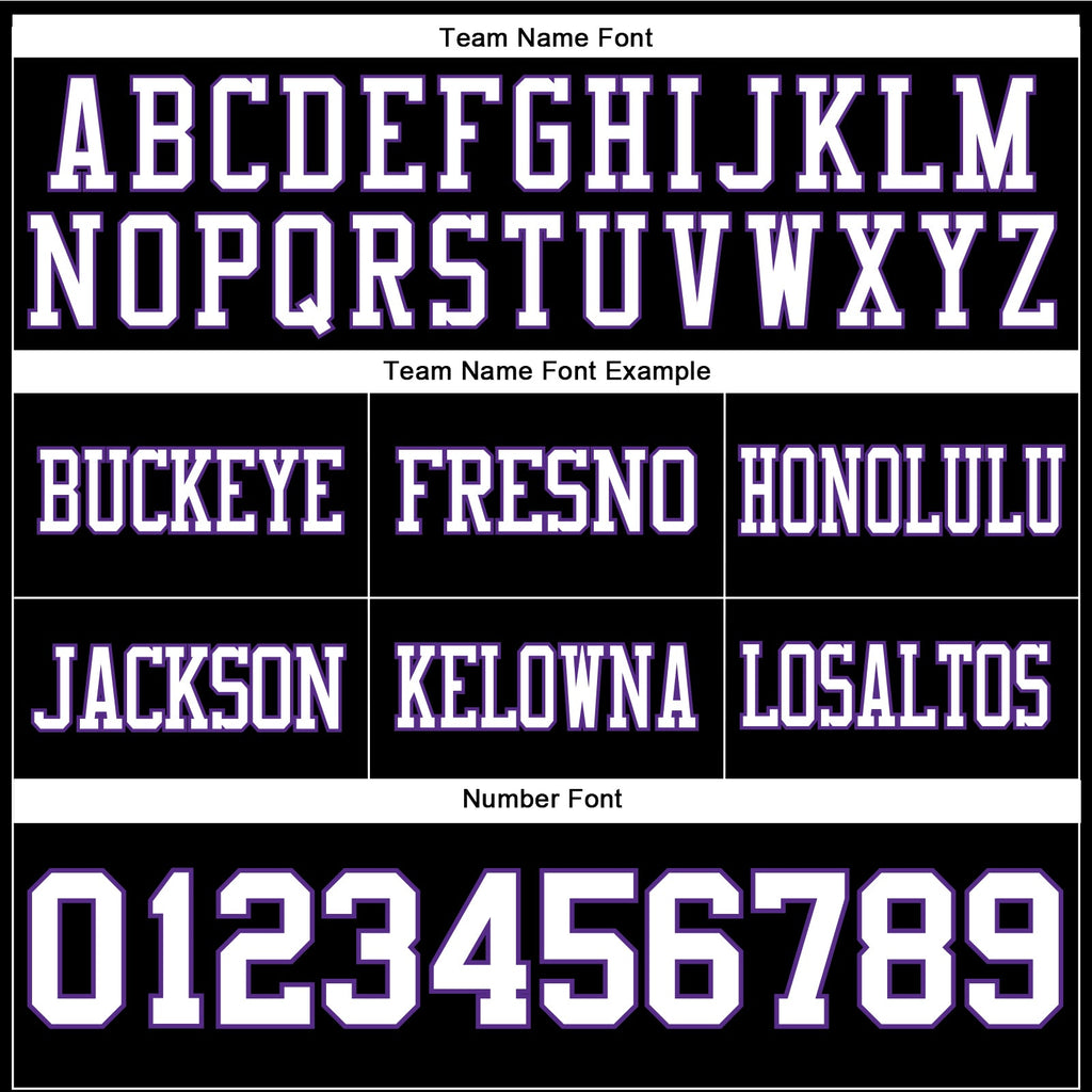 Custom Black White-Purple Authentic Football Jersey