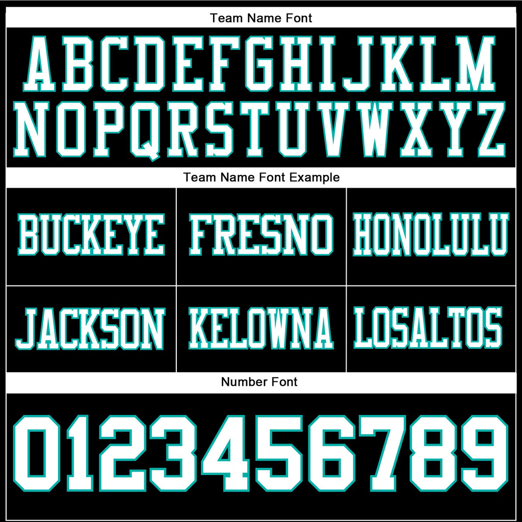 Custom Black White-Aqua Authentic Football Jersey