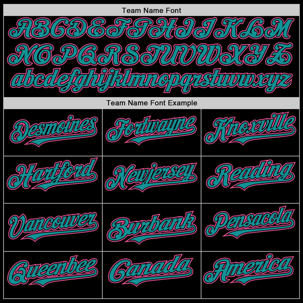 Custom Black Pink-Teal Mesh Authentic Throwback Baseball Jersey