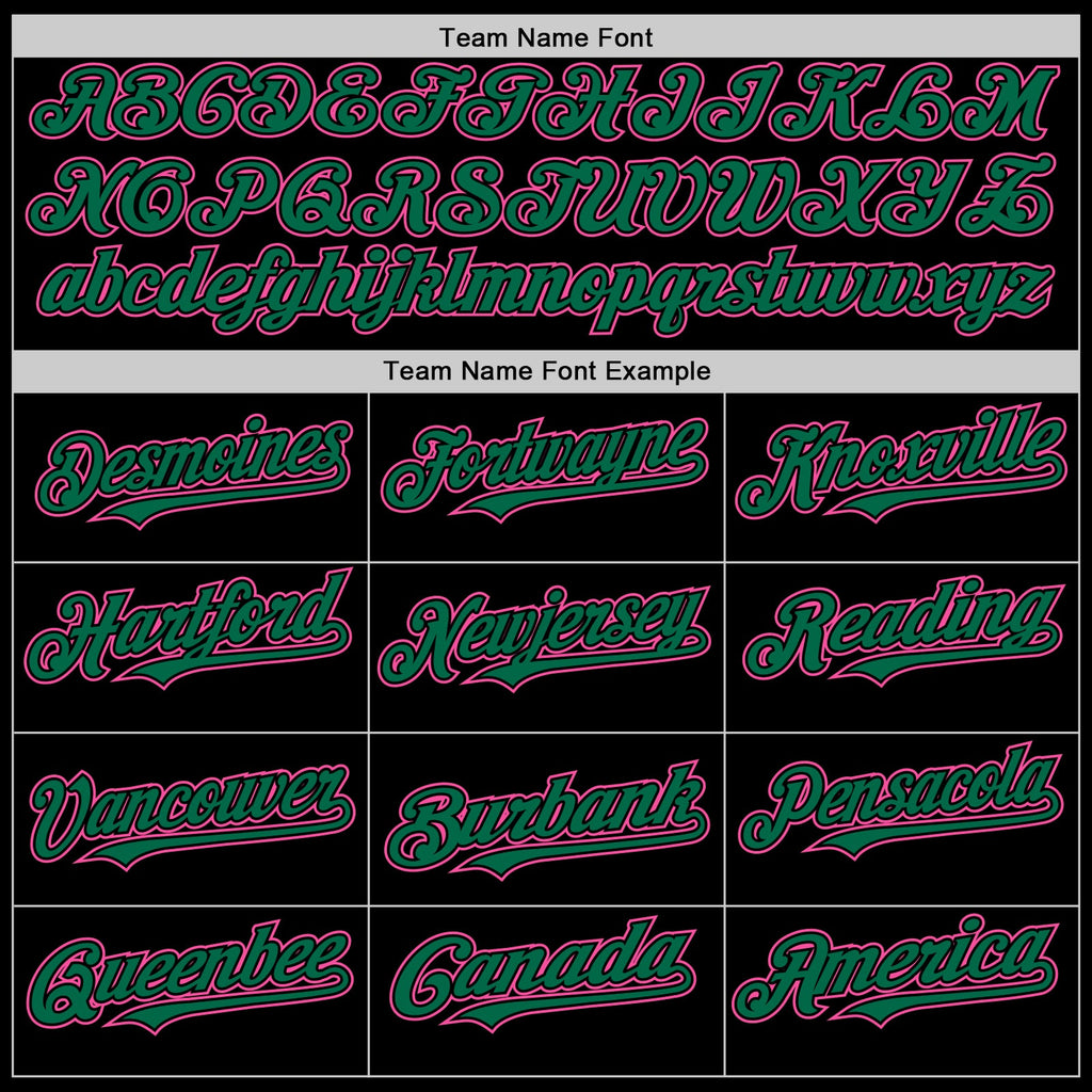 Custom Black Pink-Kelly Green Mesh Authentic Throwback Baseball Jersey