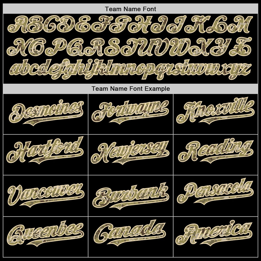 Custom Black Camo-Cream Mesh Authentic Throwback Baseball Jersey