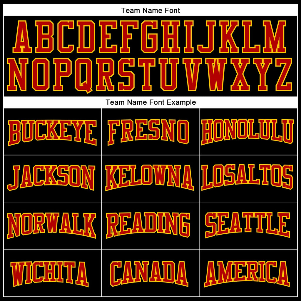 Custom Black Red-Yellow Authentic Football Jersey
