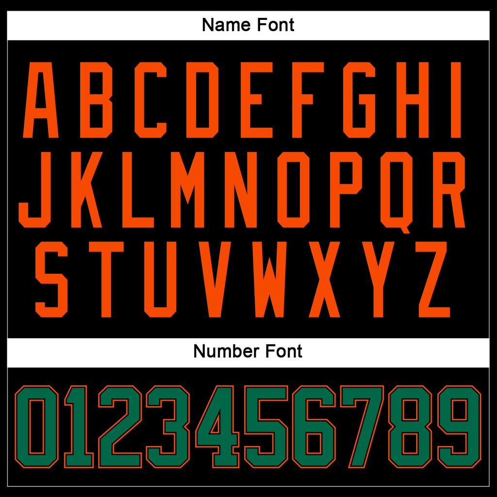 Custom Black Kelly Green-Orange Hockey Lace Neck Jersey