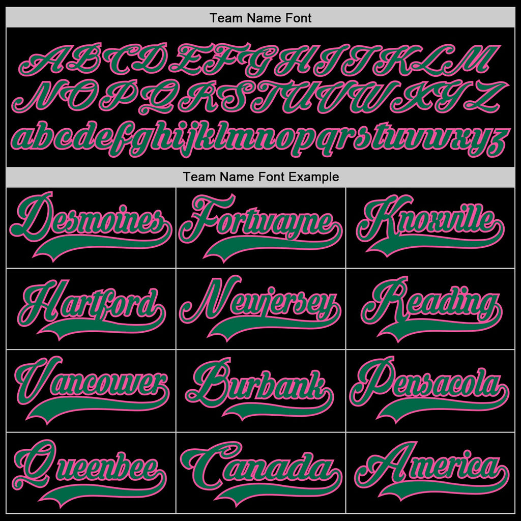 Custom Black Kelly Green-Pink Hockey Lace Neck Jersey