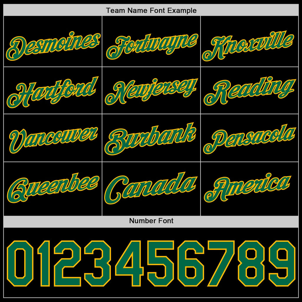 Custom Black Kelly Green-Gold Authentic Basketball Jersey