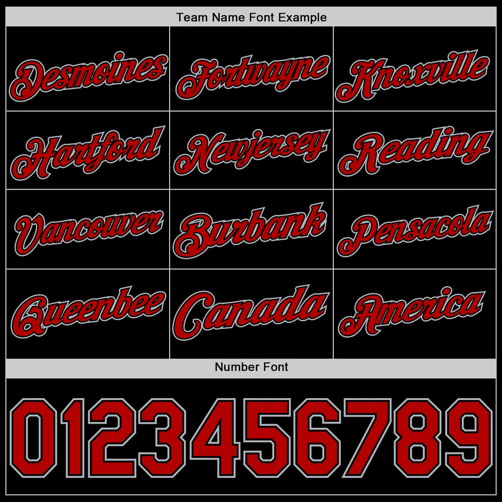 Custom Black Red-Gray Authentic Basketball Jersey