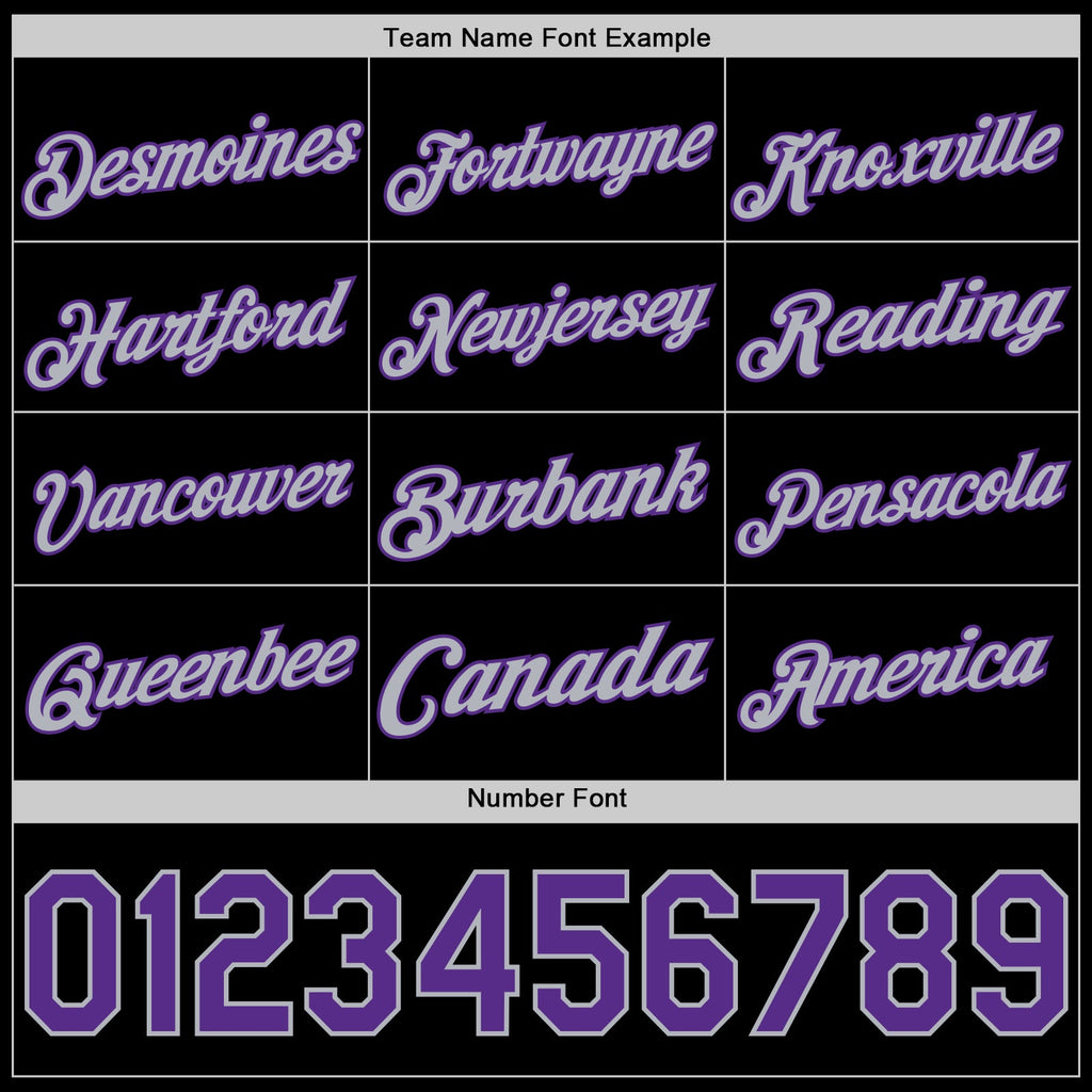 Custom Black Purple-Gray Authentic Basketball Jersey