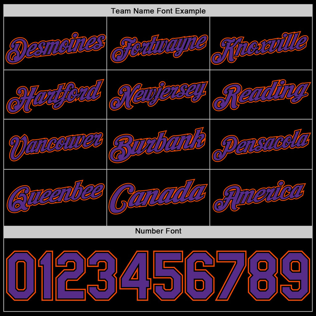 Custom Black Purple-Orange Authentic Basketball Jersey