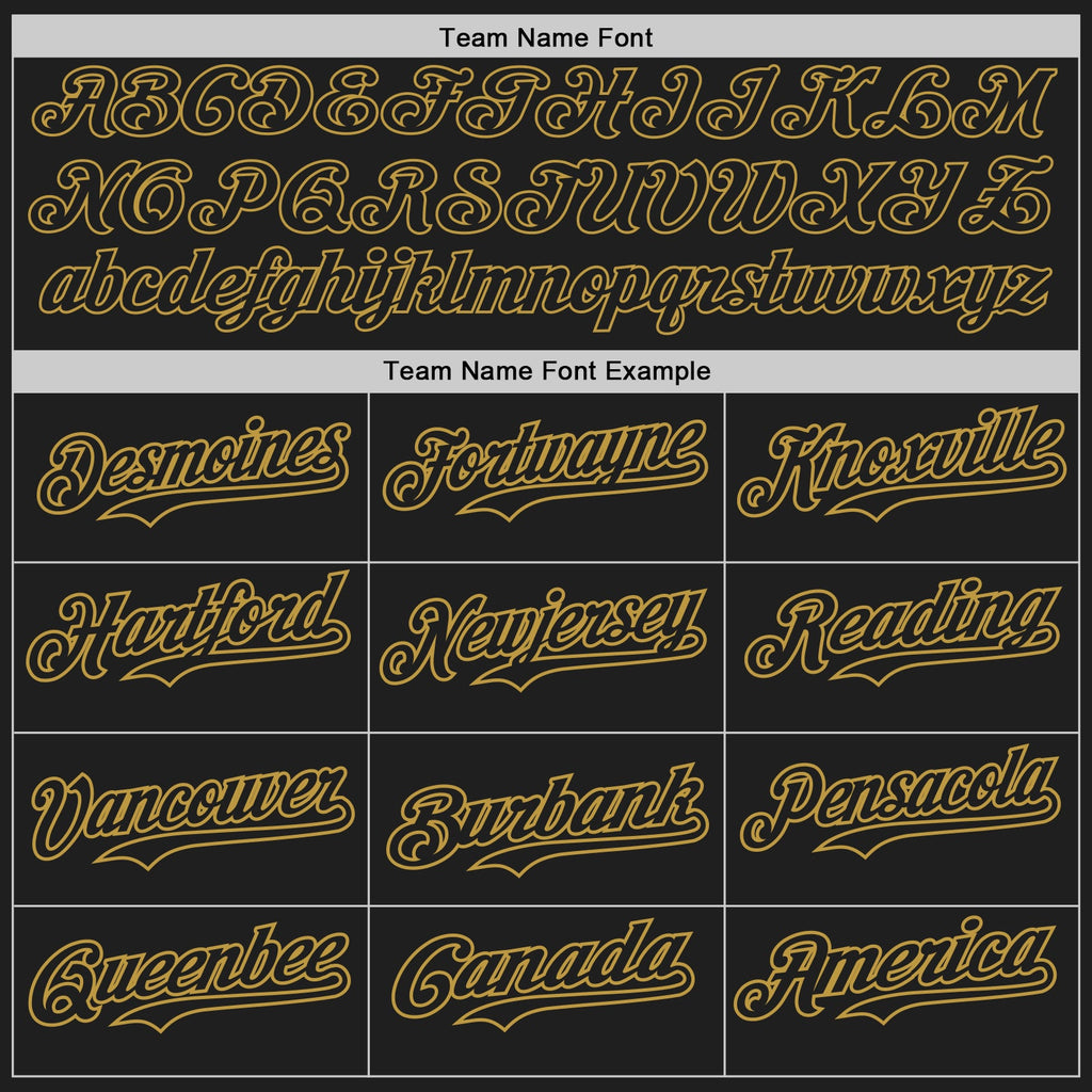 Custom Black Kelly Green Old Gold-Red Authentic Baseball Jersey