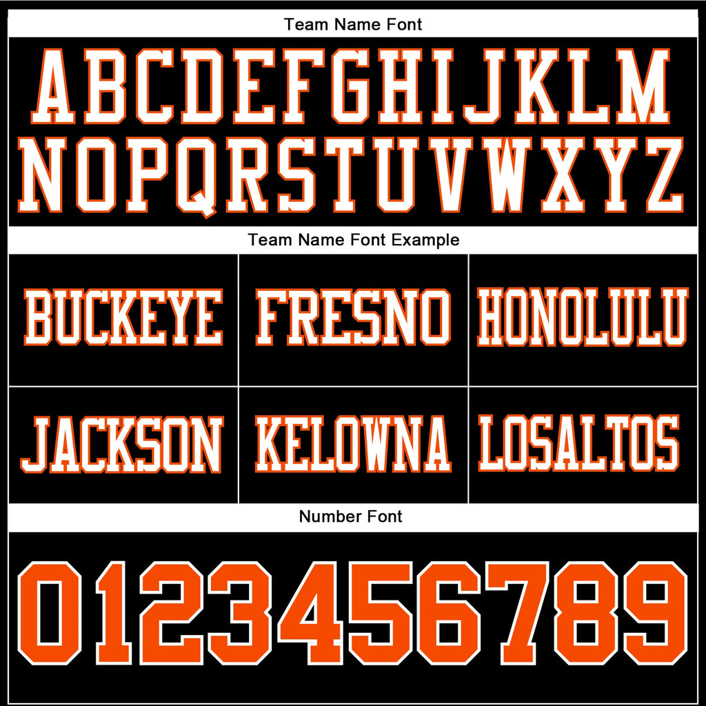 Custom Black Orange-White Authentic Football Jersey