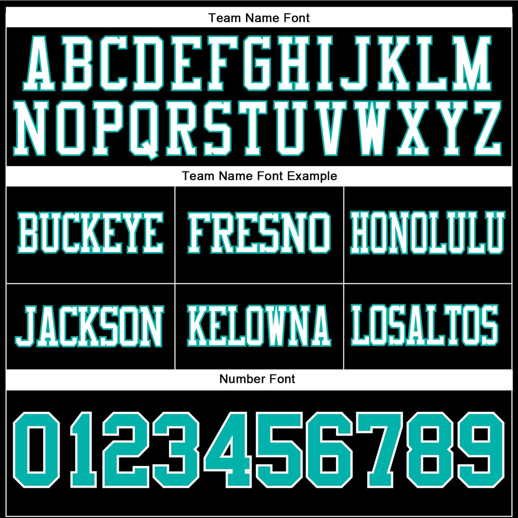 Custom Black Aqua-White Authentic Football Jersey