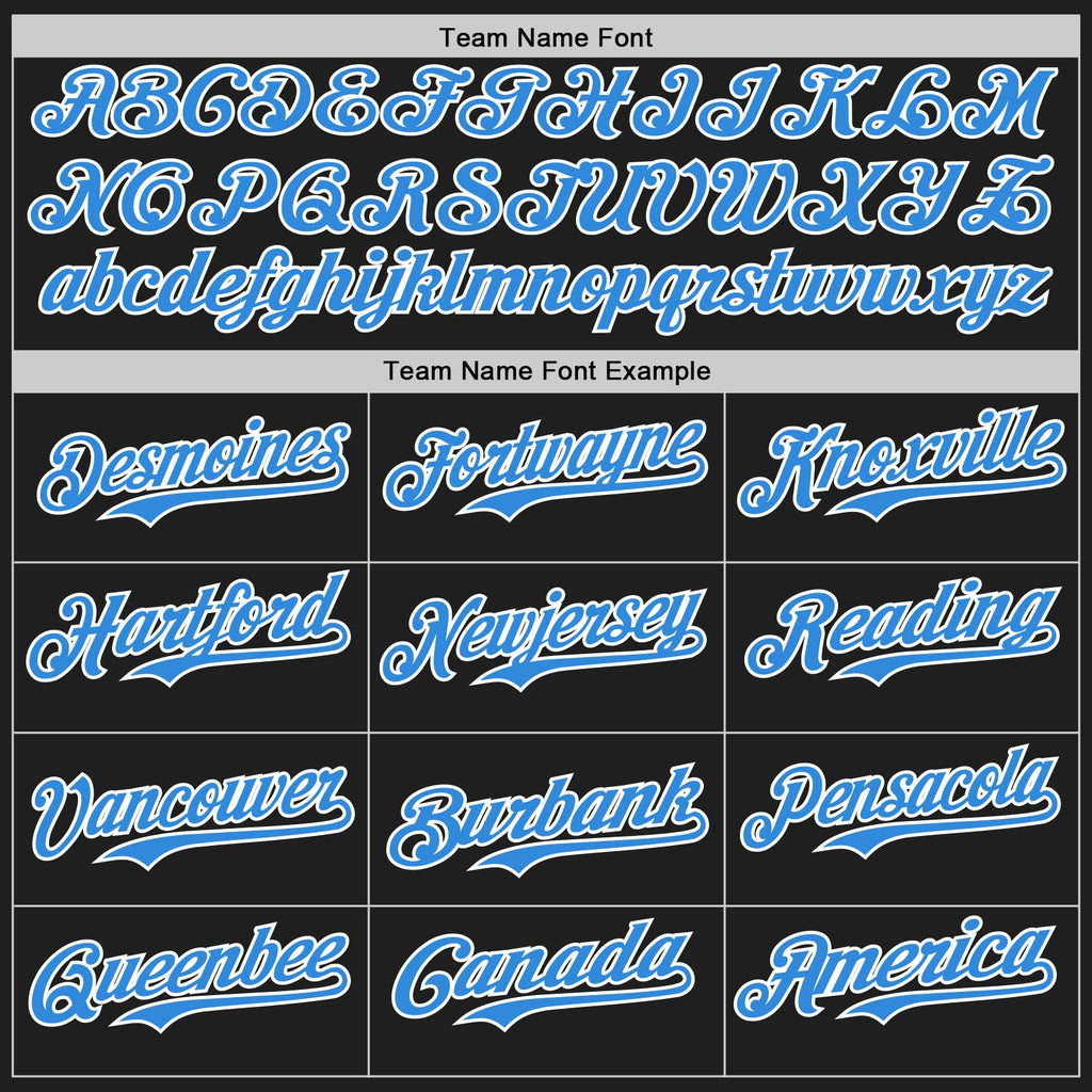 Custom Black Electric Blue-White Authentic Baseball Jersey
