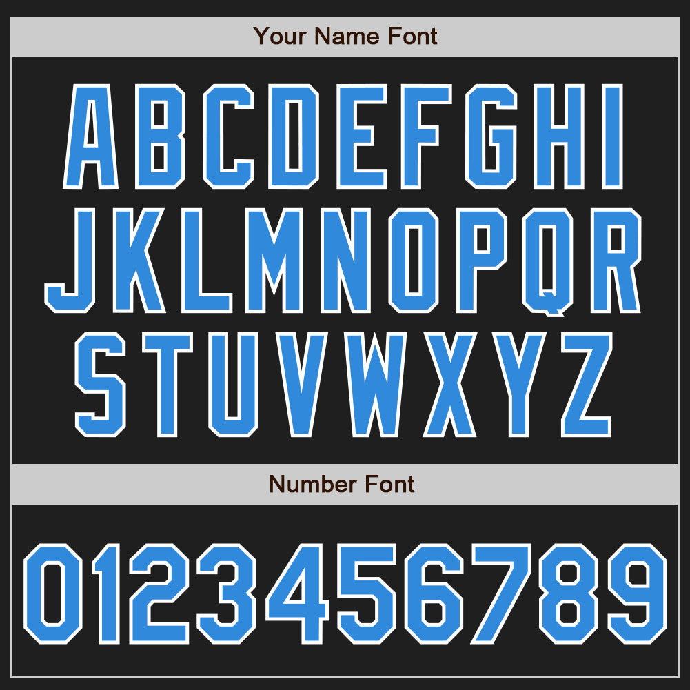 Custom Black Electric Blue-White Authentic Baseball Jersey