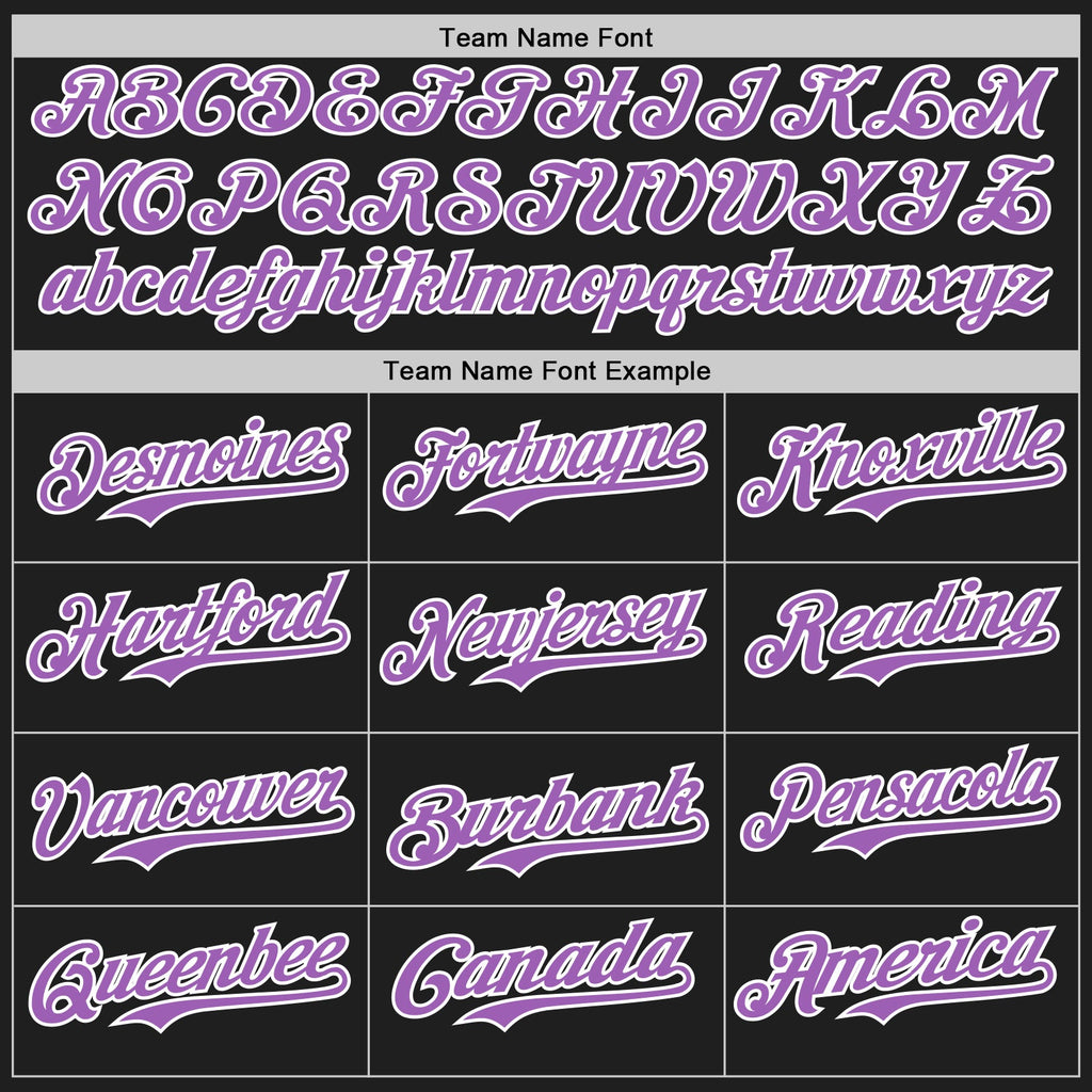 Custom Black Medium Purple-White Authentic Baseball Jersey