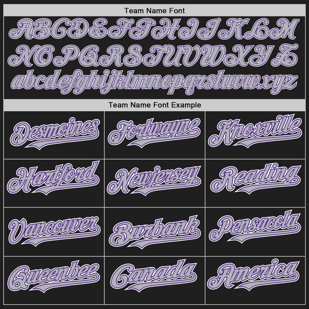 Custom Black Gray Purple-White Authentic Baseball Jersey