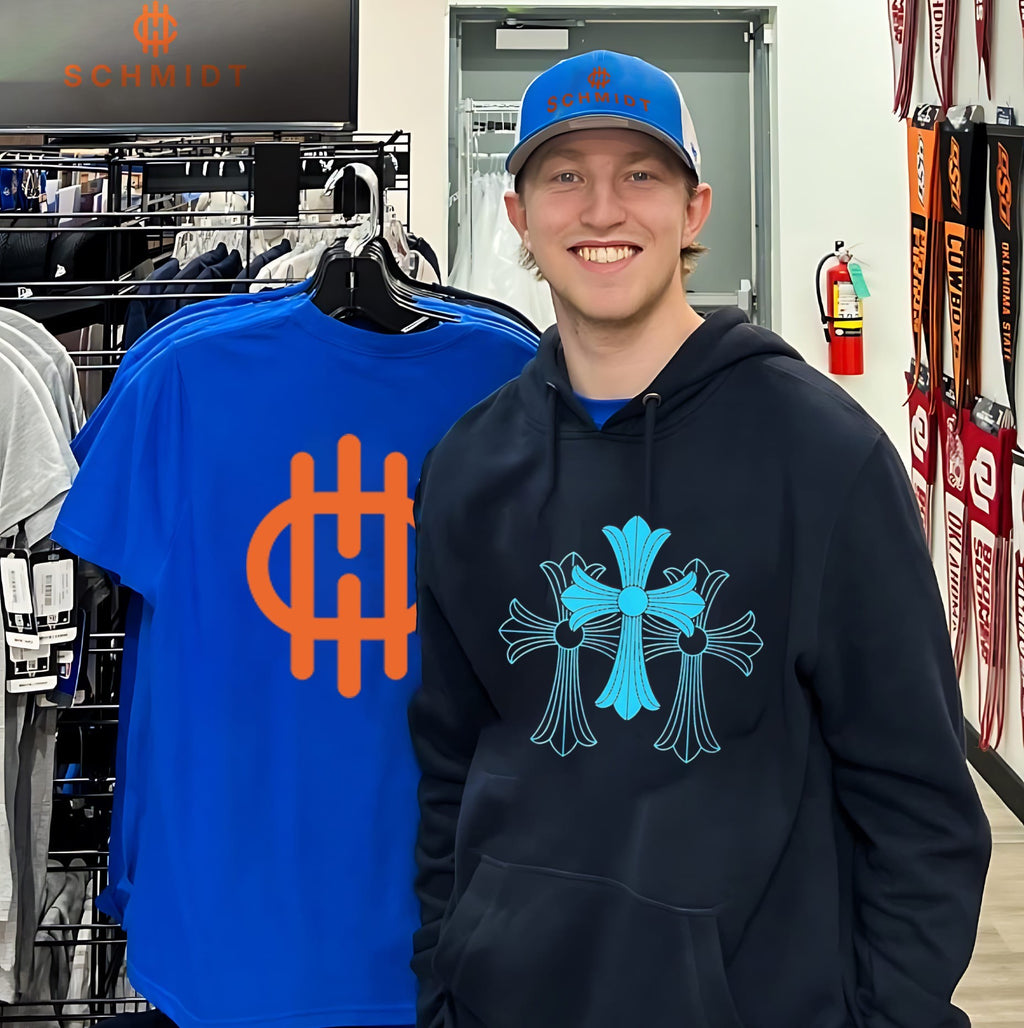 Blue Chrome Heart Cross Streetwear Luxury Fashion shirt