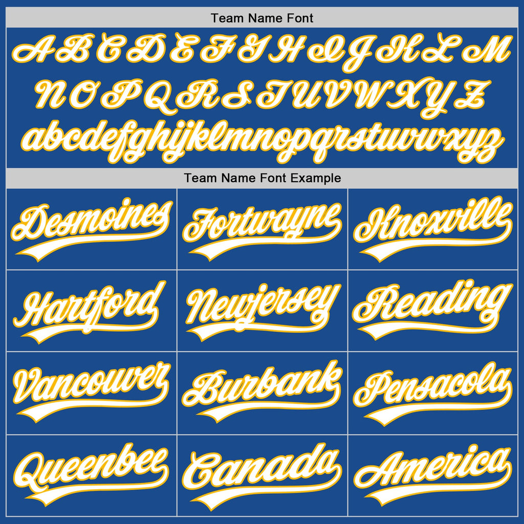Custom Blue White-Gold Authentic Throwback Baseball Jersey