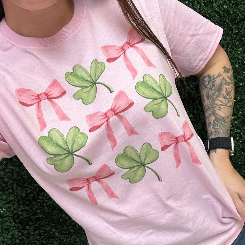 Bows & Four Leaf Clovers Lucky T-Shirts