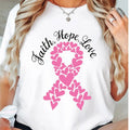 Breast Cancer Awareness Pink Ribbon Shirt Breast Cancer Fighter Cancer Patient Breast Cancer Survivors Short Sleeve T-Shirts