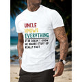 [Breathable Summer ] Breathable UNCLE KNOW EVERYTHING Print Comfortable Summer Regular Fit Slight Stretch Made USA T-Shirts
