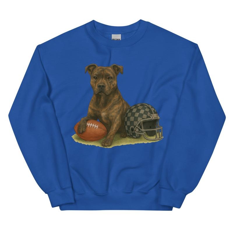 Brindle Pitbull Football Relaxed Fit Printed USA Womenswear Casual Comfort Cotton Top Athletic Boho Chic T-Shirts