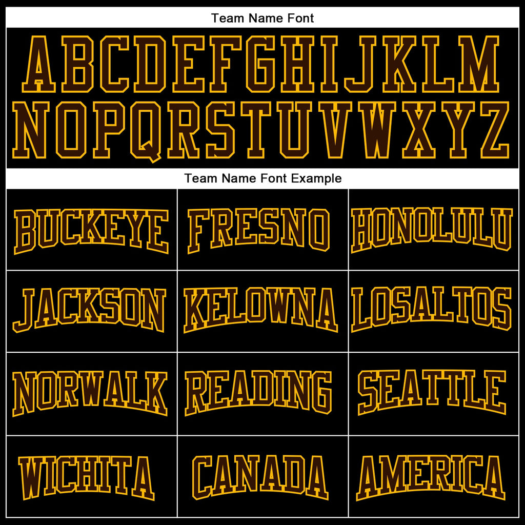Custom Brown Gold-Black Authentic Football Jersey