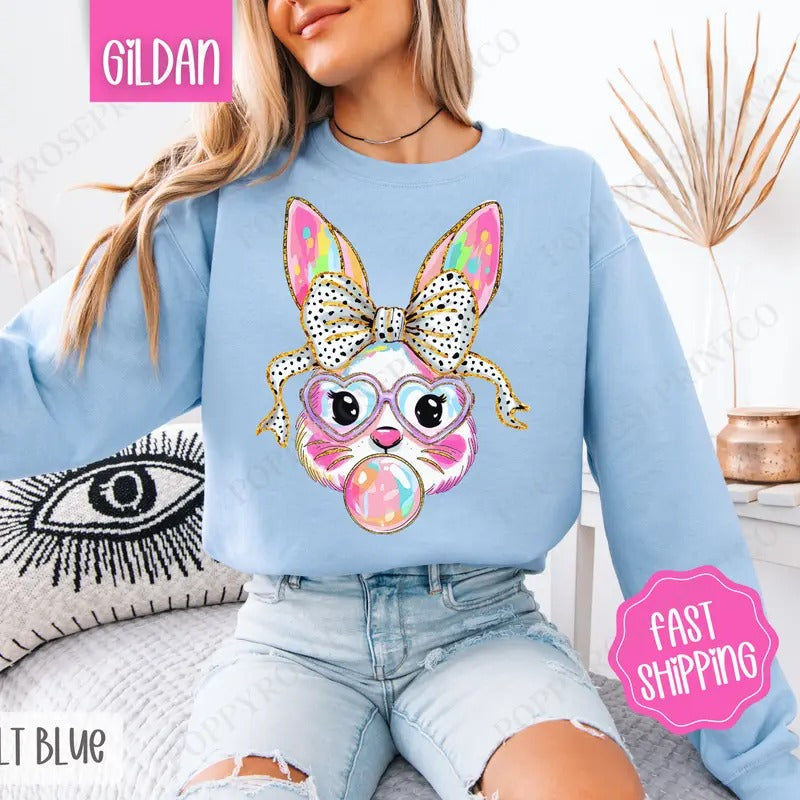Bubble Bunny Easter Bunny Her T-Shirts