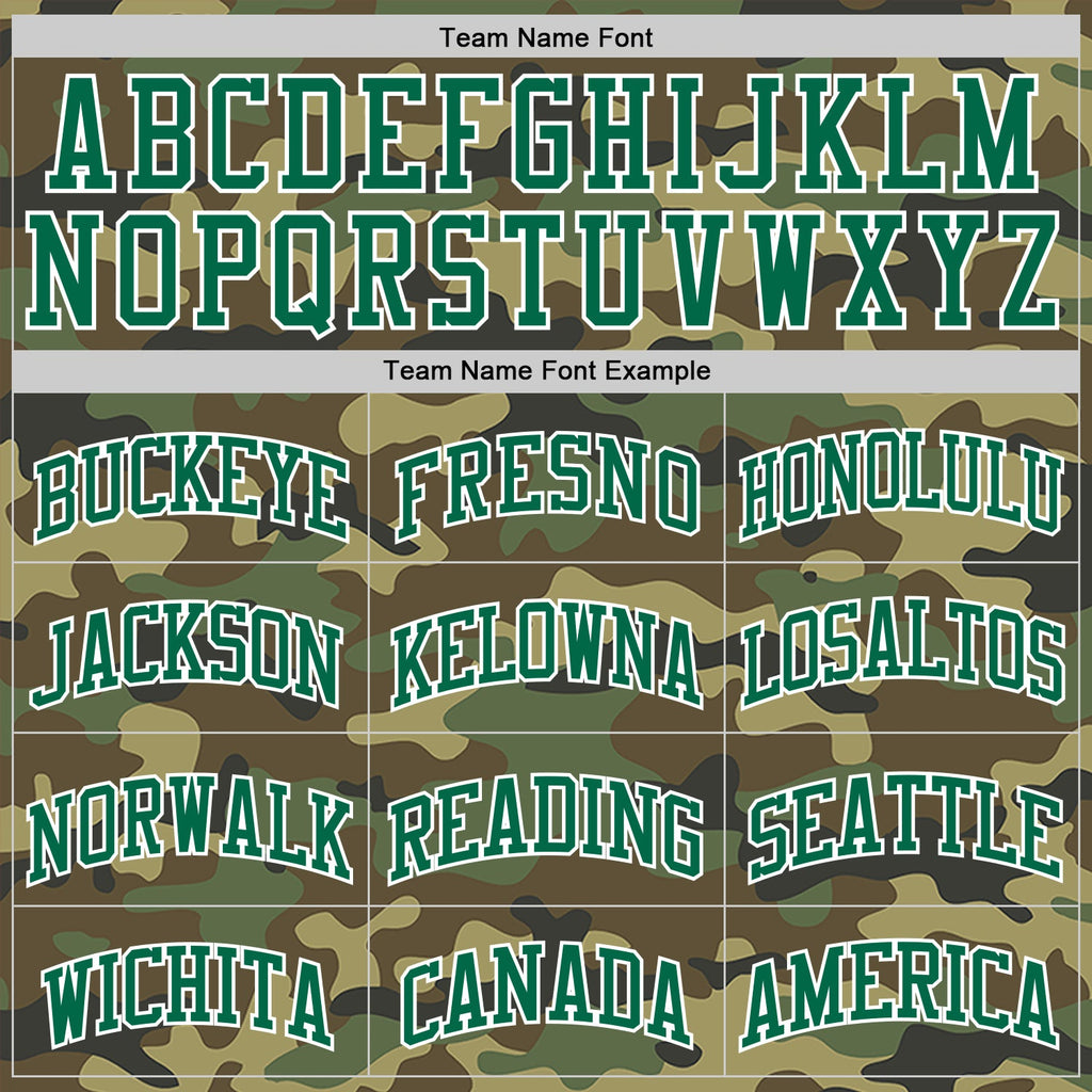 Custom Camo Kelly Green-White Authentic Salute To Service Basketball Jersey