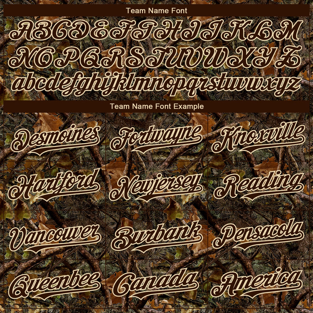 Custom Camo Brown-Cream 3D Woodland Camo Authentic Salute To Service Baseball Jersey